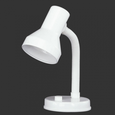 Kinderzimmerbeleuchtung, Schreibtischbeleuchtung, Lesebeleuchtung, Nachttischbeleuchtung Tischleuchte, Flexhals, Schalter, Metall, Weiss 30 cm Höhe
