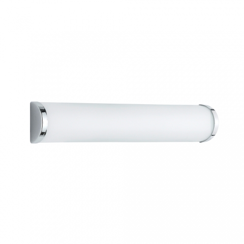 Wandleuchte, Glas, Weiß, Chrom, Länglich, IP21, 40 cm x 8 cm, Hotelbeleuchtung, Spiegelbeleuchtung, Restaurant Toilettenbeleuchtung, Café WC Beleuchtung, Kammerleuchte, Innenraumbeleuchtung, IP21