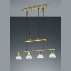 Die wertvolle LED-JoJo-Pendelleuchte bietet mit den alabasterfarbenem Glas der Lampenschirme einen luxuriösen Lichteffekt für Ihren Wohnraum
Angenehmes weiches LED-Licht zaubert schönes Licht in Ihr Zimmer und schafft eine heimelige Atmosphäre
Ihre Freunde und Familienmitglieder werden sich gerne in diesem Raum versammeln
Die Messing-Hängeleuchte hat 4 x E14-Fassungen mit jeweils nur 6 Watt
3000 Kelvin sorgen für einen warmweißen Farbton
4 x 470 Lumen = 1880 Lumen strahlen ein schönes Licht ab
Die Breite der Hängeleuchte beträgt elegante 80 cm
Die Ausführung der schönen Hängeleuchte ist in Messing
Das Glas alabasterfarbig und in Weiß
Der Durchmesser der kelchförmigen Gläser ist 11 cm
Die vierflammige Lampe hat ein nobles und ansprechendes Äußeres, nicht zuletzt durch den Metallkörper, der in einer matten Messingfarbe überzeugt
Sparen Sie mit LED-Technik hohe Stromkosten
Das schöne Ensemble und Licht lässt Ihre Wohnträume wahr werden
