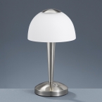 LED Tischleuchte, Touchfunktion, Glasschirm, Satiniert, 350 LM, 28 cm Höhe, Bettleuchte, Nachttischleuchte, Hotel Tischlampe, Sideboardbeleuchtung, Kommodeleuchte, Innenraumbeleuchtung, Wohnraumbeleuchtung, IP20