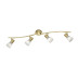 LED Deckenleuchte, Messing, Balken-Spot, 4er Strahler, 88 cm x 19 cm, Hotelleuchte, Café Deckenleuchte, Restaurant Deckenstrahler, Wohnzimmer Deckenlicht, Innenraumleuchte, Wohnraumbeleuchtung, IP20