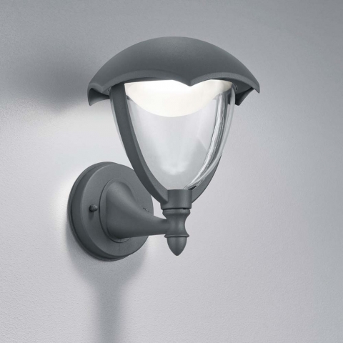 LED-Außen-Wandleuchte in der Farbe Anthrazit mit einer Höhe von 24 cm