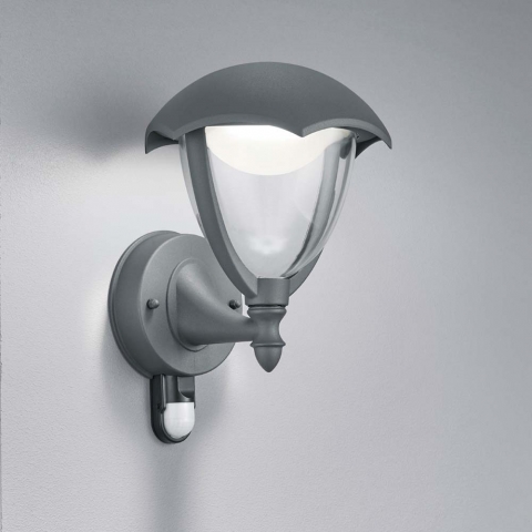 Applique murale d'extérieur à LED, look lanterne, détecteur de mouvement, hauteur 29 cm, éclairage de jardin, éclairage de façade, éclairage de cour, éclairage d'entrée, éclairage d'entrée de porte, applique murale de balcon, applique murale de terrasse, éclairage de véranda, éclairage d'extérieur