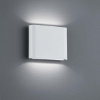 LED-Aussen-Wandleuchte weiß matt und viereckig mit Up and Down Beleuchtung und einer Breite von 11 cm
