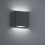 LED Aussen Wandleuchte, IP54, Anthrazit, Up-Down Beleuchtung, 11 cm x 9 cm, Fassadenleuchte, Mauerbeleuchtung, Türeingangsbeleuchtung, Balkon Wandleuchte, Verandalicht, Terrassenbeleuchtung, Hofbeleuchtung, Outdoorleuchte