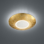 LED Deckenleuchte, Gold, Rund, Indirektes Licht, 32 cm Ø, Schlafzimmer Deckenleuchte, Wartezimmer Deckenlicht, Wohnraumbeleuchtung, Hotellicht, Flurbeleuchtung