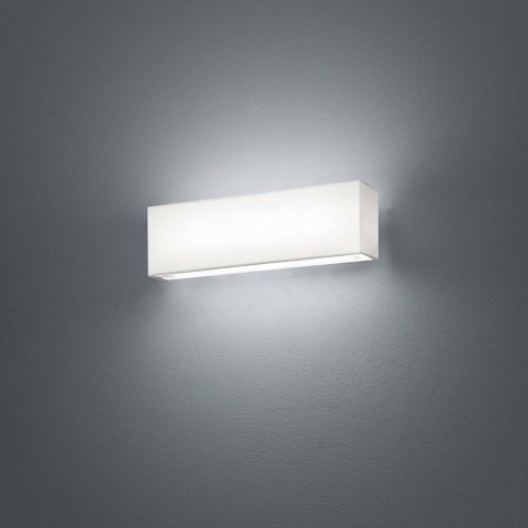 Wandleuchte, Rechteckig, Stoffschirm, Weiß, Metall, Schalter, Treppenhausbeleuchtung, Wartezimmerlampe, Praxisleuchte, Hotelwandlicht, Suitenleuchte, Cafébeleuchtung, Hotellampe, Innenraumbeleuchtung, Wohnraumbeleuchtung, IP20