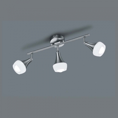 Plafonnier, longueur 41 cm, 3 spots mobiles, verre, lampe de salle d'attente, lampe de cabinet, lampe de cuisine, éclairage de couloir, plafonnier de restaurant, éclairage intérieur, éclairage domestique, IP20