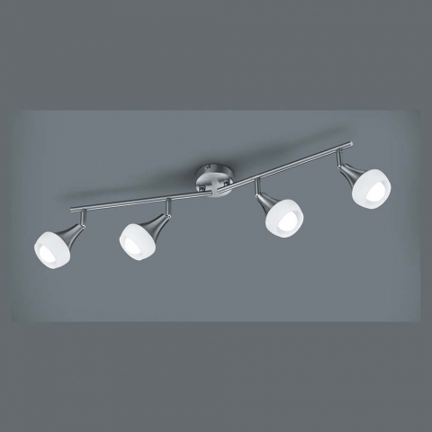 Plafonnier, rail de plafond, 4 spots, longueur 68 cm, éclairage de cabinet médical, éclairage de café, plafonnier de salle d'attente, spot de plafond d'hôtel, plafonnier de restaurant, éclairage de couloir, éclairage intérieur, éclairage de salon, IP20
