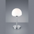 LED-Tischlampe mit Touch-Dimmer und Lampenschirm in Halbkugelform sowie einer Höhe von 39 cm