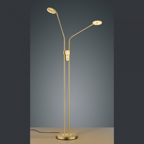 LED-Stehleuchte dimmbar mit 2 Spots und einer Höhe von 135 cm