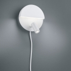 Wandleuchte, Wandspot, Weiss, 2 Lichtquellen, indirekt & direktes Licht, 16 cm Ø, Hotel Wandleuchte, Lesebeleuchtung, 800 Lumen, Getrennt schaltbar, Metall, Nachttischleuchte, Bettleuchte
