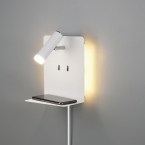 Hotel LED-Wandstrahler mit USB-Port und einer Höhe von 20 cm