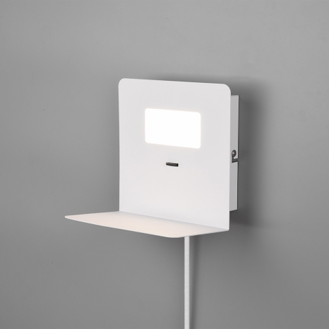 LED Wandleuchte, Hotelwandlampe, Bettleuchte, Nachttischleuchte, USB-Port, 350 Lumen, IP20, Metall, Acryl, Innenraumbeleuchtung, Wohnraumbeleuchtung