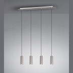 Hängeleuchte, Silber, 4 Strahler, Filigran, 150 cm Höhe, Esszimmer Pendelleuchte, Cafébeleuchtung, Dielenleuchte, Flurbeleuchtung, Küchen Hängeleuchte