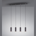 Pendelleuchte, Schwarz, 4 elegante Strahler, 75 cm x 9 cm, Esszimmer Hängeleuchte, Tresenbeleuchtung, Cafébeleuchtung, Esszimmer Pendelbeleuchtung, Küchentisch Hängeleuchte, Wartezimmerleuchte, Rezeptionsbeleuchtung, Hotelleuchte, Innenraumleuchte, Wohnraumbeleuchtung
