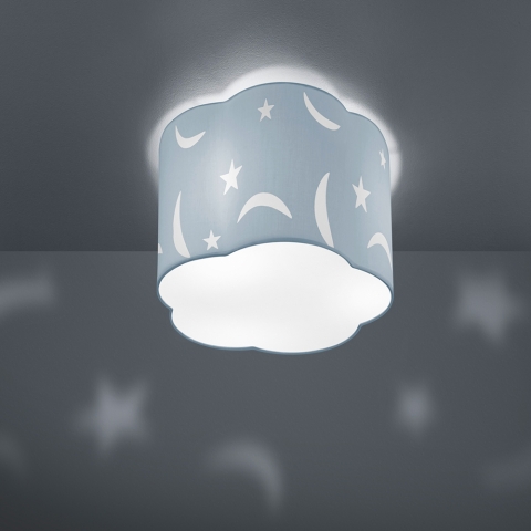 Dekorative Deckenlampe mit Stoffschirm und einer Höhe von 21 cm