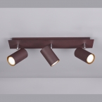 Deckenleuchte, Rostfarbig, 3 bewegliche Spots, 48 cm x 9 cm