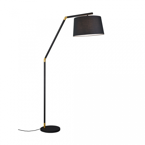 Home Sweet Home Stehlampe Modern – 150 Cm Hoch, Schwarz, Mit Leinenschirm & E27 LED, Fußschalter