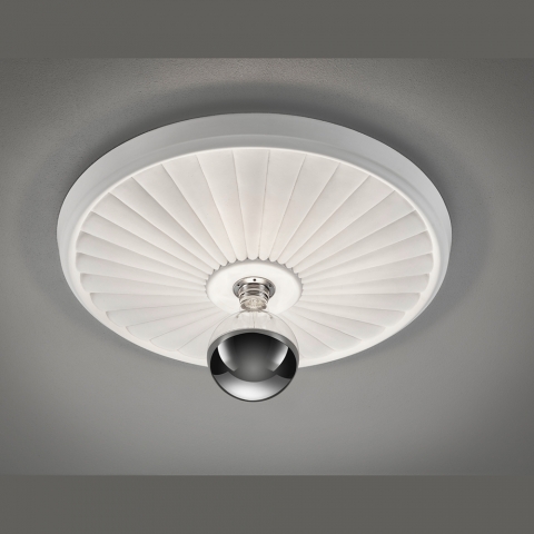Deckenleuchte, Weiß, Stuckdesign, 56 cm Ø, Innenraumleuchte, Cafébeleuchtung, Dekodesign, Wohnzimmer Deckenleuchte, Flurbeleuchtung, Küchen Deckenlicht