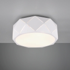 Deckenleuchte, Weiß, Deko-Design, Lichteffekte, 40 cm Ø, Flurbeleuchtung, Wohnraumleuchte, Dielenleuchte, Schlafzimmerbeleuchtung, Cafébeleuchtung, Innenraumleuchte