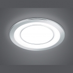 LED encastré, plafonnier, chrome, blanc, 15 cm Ø, 1040 lumens