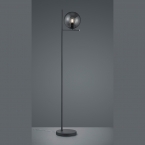 Stehleuchte mit rauchfarbenen Glasschirm und 150 cm Höhe