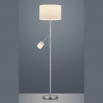 Stehleuchte, Leselicht, Stoffschirm, Weiss, 170 cm Höhe, Leseleuchte, Hotelzimmer Stehlampe, Café Stehleuchte, Flurleuchte, Schlafzimmerleuchte