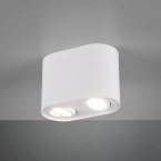 Deckenleuchte, Weiss, 2 Spots, Schwenkbar, 17 cm x 9 cm, Praxis Deckenstrahler, Wartezimmerleuchte, Flurbeleuchtung, Innenraumbeleuchtung, Wohnraumbeleuchtung, IP20