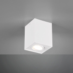 Deckenleuchte, Quadratisch, Weiß, 1er Spot, 9 cm x 9 cm, Flurbeleuchtung, Wartezimmer Deckenstrahler, Praxisbeleuchtung, Wohnzimmer Deckenlicht, Schlafzimmer Deckenspot, Innenraumbeleuchtung, Wohnraumbeleuchtung