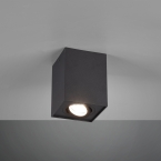 Deckenleuchte, Quadratisch, Schwarz, 1er Spot, 9 cm x 9 cm, Flurbeleuchtung, Wohnzimmer Deckenstrahler, Wartezimmerbeleuchtung, Wartezimmer Deckenlicht, Hotelzimmer Deckenstrahler, Innenraumbeleuchtung, Wohnraumbeleuchtung