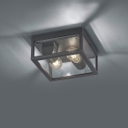 Decken Außenleuchte, Quadratisch, Anthrazit, IP44, 24 cm x 24 cm, Outdoorleuchte, Balkon Deckenleuchte, Verandabeleuchtung, Vordachbeleuchtung, Terrassen Deckenleuchte, Eingangsbeleuchtung, Türeingangsleuchte