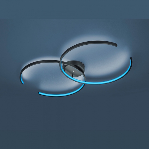 GDLight LED Deckenleuchte – Kristall & Spiegelglas, Blau/warmweiß, 5W, 18 Cm, Für Flur & Balkon