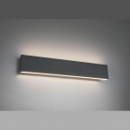 LED Wandleuchte, Anthrazit, Dimmer, 2000 Lumen, 47 cm x 8 cm, Flurbeleuchtung, Wohnraumleuchte, Cafébeleuchtung, Gastrobeleuchtung, Treppenhausbeleuchtung, Schlafzimmerbettleuchte
