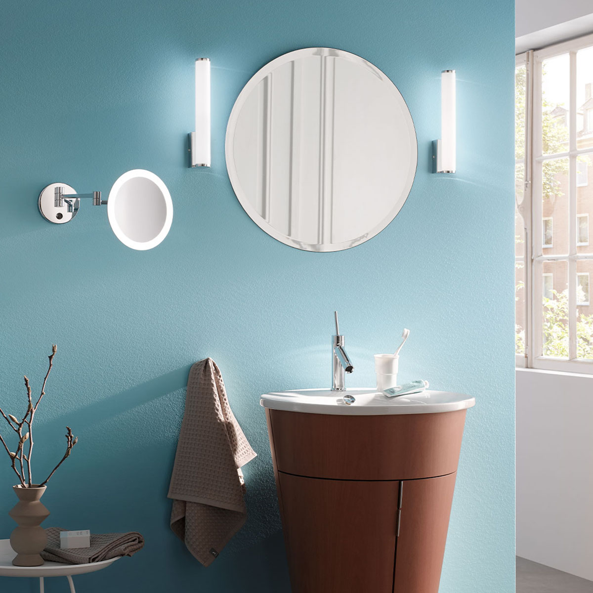 Hotelleuchte LED-Bad-Wandlampe stabförmig mit 31 cm Höhe 4814_01_01_9009