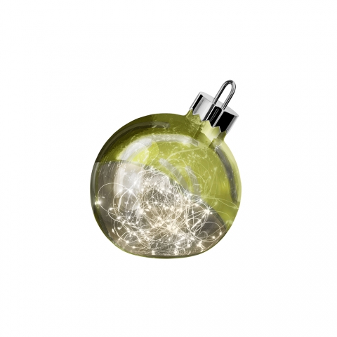 Grüne LED-Dekolampe mit Timer Christbaumkugel 20 cm Durchmesser