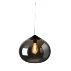 Hängeleuchte, Elegante Erscheinung, Retrodesign, Praxisleuchte, Restaurantbeleuchtung, Glasschirm, Tropfenform, Schwarz, 36 cm Ø, 150 cm Höhe, Gastroleuchte, Praxislampe, Wartezimmerleuchte, Hotelbeleuchtung, Tresenleuchte, Innenraumbeleuchtung, Wohnraumbeleuchtung, IP20