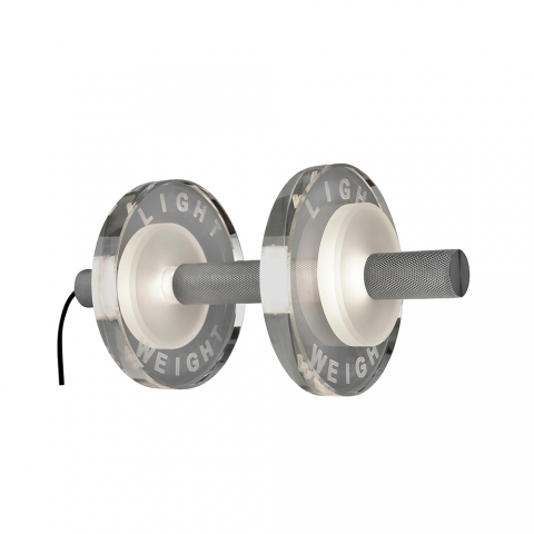 LED Tischleuchte, Hantel-Optik, Geschenk für Sportler, Stabförmiger Arm, Griff, Aluminium, 800 Lumen, 3000 Kelvin, Sideboardbeleuchtung, Fitnesscenter Tischleuchte, Dekoleuchte, Kommodenleuchte, Regalleuchte, Wohnzimmerleuchte, Wohnraumbeleuchtung, Innenraumbeleuchtung, IP20
