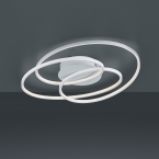Plafonnier LED, Variateur, Blanc, Rond, 5000 lumens, 60 cm x 43 cm, Plafonnier de salon, Plafonnier de café, Éclairage de couloir, Éclairage d'entrée, Éclairage de salle à manger, Éclairage d'intérieur