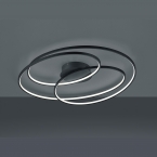 LED Deckenleuchte, Schwarz, 5200 Lumen, Dimmer, 80 cm x 65 cm, Praxisdeckenleuchte, Wartezimmerdeckenlampe, Hotelbeleuchtung, Restaurantbeleuchtung, Deckenlicht, Flurlampe, Esszimmerleuchte, Küchendeckenlampe, Innenraumbeleuchtung, Wohnraumbeleuchtung, IP20