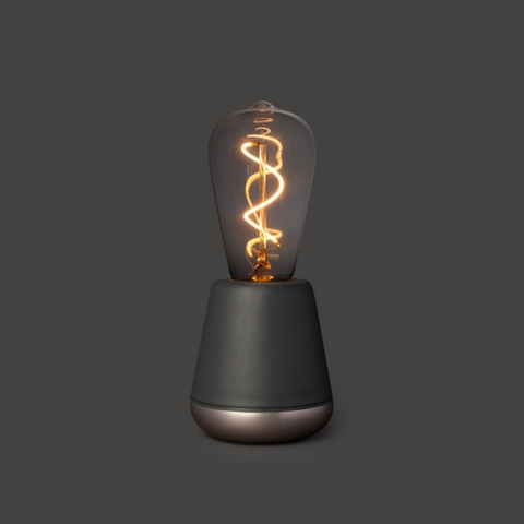 Restauranttischbeleuchtung Dimmbare LED-Tischleuchte in Dunkelgrau Silber, Akkubetrieben, 20 cm Höhe 