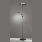 LED Stehleuchte, Fluter, Lesearm, Dimmer, Schalter, Schwarz, 180 cm Höhe, Leseleuchte, Officebeleuchtung, 4500 Lumen, Stromsparend, Hotelzimmerleuchte, Bettleuchte, Schlafzimmerbeleuchtung