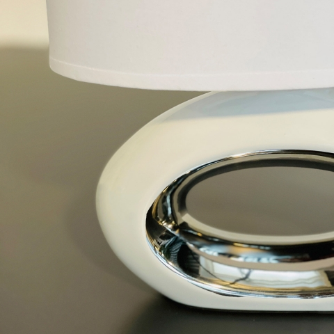 Lampe de chevet Rétro Métal Or/Blanc • Livraison Offerte – LampesDeChevet