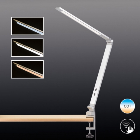 Éclairage de chevet Bureau Lampe LED à pince, variateur tactile, changement de température de couleur, hauteur 38 cm, lampe de table, éclairage de lit, lampe de table de bureau, éclairage de bureau, lampe de lecture, éclairage du plan de travail