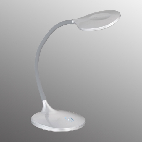 Schreibtischbeleuchtung LED-Tischleuchte, modern, Silber, Flexarm, Sensordimmer, Gestensteuerung, 42 cm Höhe