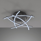 Neutrales Licht LED Deckenleuchte, Schwarz, Dimmer, Fernbedienung, Farbtemperaturwechsler, 50 cm Durchmesser, Cafébeleuchtung, Hotel Deckenleuchte, Restaurantleuchte, Wartezimmerleuchte, Praxis Deckenlicht, Flurbeleuchtung, Ganglicht, Esszimmerlampe, Küchenlicht, Innenraumbeleuchtung, Wohnraumbeleuchtung, IP20