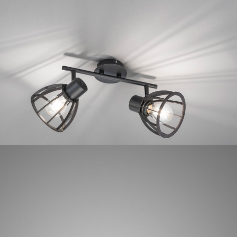 Esszimmer Deckenleuchte, 2 Spots, Lichteffekt, elegant, 30 cm x 14 cm, Barbeleuchtung, Kneipen Deckenleuchte, Praxis Wartezimmerleuchte für die Decke