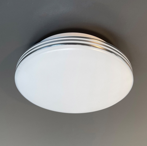 Flurbeleuchtung, LED Deckenleuchte, Rund, Klassisch, Weiss, Zierlinien, 16 cm Durchmesser, Praxis Deckenleuchte, Wartezimmer Deckenbeleuchtung, Dielenlicht, Innenraumleuchte, Wohnraumbeleuchtung, IP20
