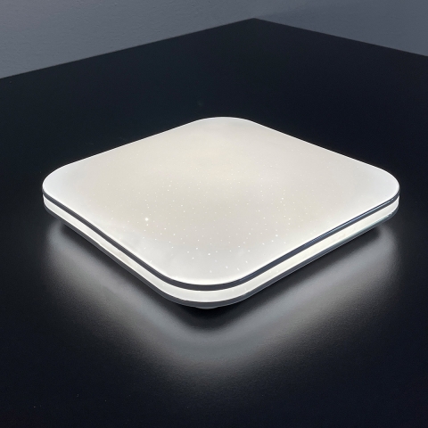 Flurbeleuchtung LED Deckenleuchte, Quadratische, Weiß, Chrom, Switch-Dimmer, 30 cm x 30 cm, Wohnraumleuchte, Hotel Deckenleuchte, Schlafzimmer Deckenlampe