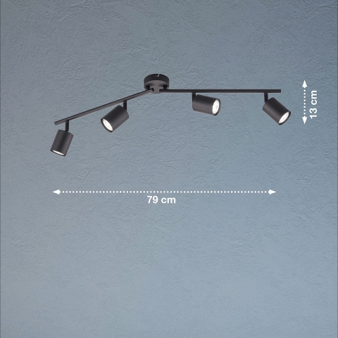 ZMH LED Deckenstrahler 2 Flammig Schwarz GU10 Schwenkbar